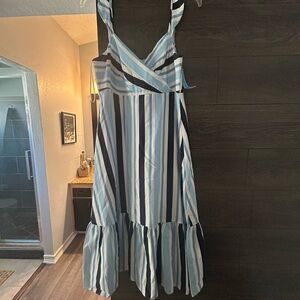 Striped Blue and White Women's Dress